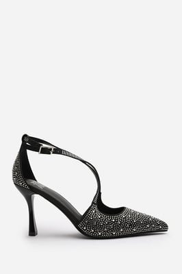 Wheres That From Womens 'Channing' Embellished Cross Strap Heels