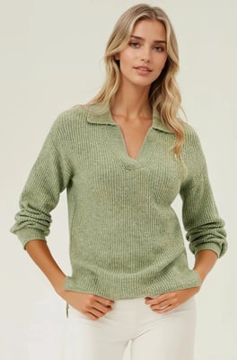 Collared Ribbed Jumper With Side Splits