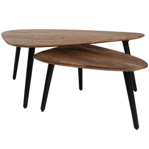 Home67 Salontafel jamal mangohout set van 2