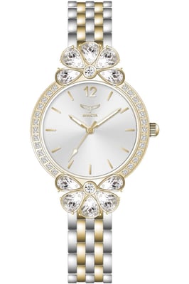 Invicta Wildflower 69107 Dames Horloge - Quartz Uurwerk - met witte Wijzerplaat - 30mm