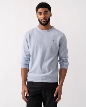 Crew Neck Jumper in Light Blue