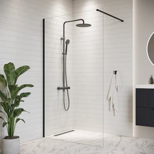 Badplaats Douchewand florida 100 x 200 cm zwart – inloopdouche 8 mm