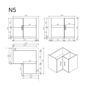 Wasophoogte Keukenkast module n5 – pure wit