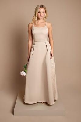 Teen Structured Satin Full Skirted Bridesmaid Dress