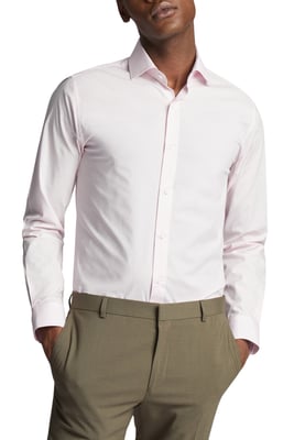 Slim Fit Poplin Single Cuff Cutaway Collar Shirt