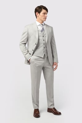 Tailored Fit Italian Grey Twill Jacket