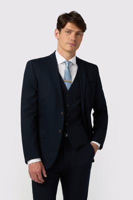 Slim Fit Navy Twill Jacket