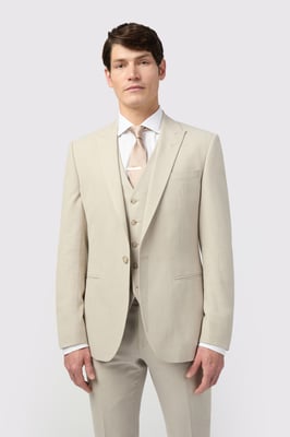 Tailored Fit Stone Linen Jacket