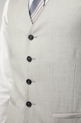 Slim Fit Italian Grey Twill Waistcoat