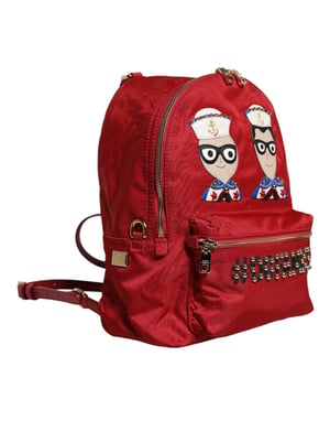 Rode #DGFAMILY VULCANO Versierde Rugzak Tasche