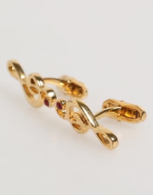 Gouden Muzikale Nooit Metaal Messing Speld Mannen Accessoire Manchetknopen