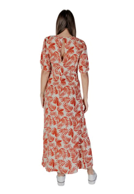 Bladprint Maxi-jurk V-hals Korte Mouwen