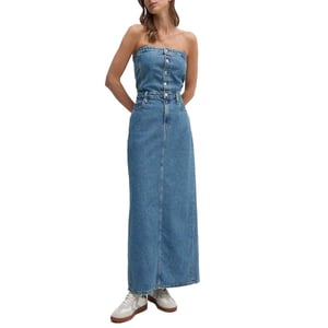 Denim Maxiklänning Strapless Stil