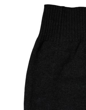 Svart Kasmir Stickad Halsvärmare Foulard Scarf