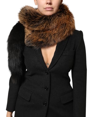 Bruine Rood Vos Bont Nek Cashmere Warmer Sjaal