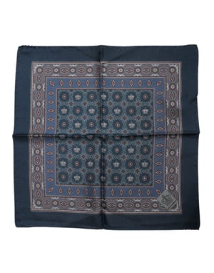 Blåtryckt sidenfoulard för män