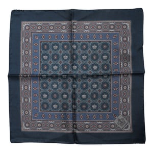 Blåtryckt sidenfoulard för män