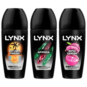 Lynx Epic Fresh Anti Perspirant Roll On 48H Anti Sweat Protection 50ml, 12 Pack