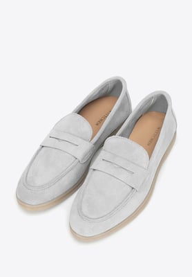 Wittchen Dames Klassieke Lichtgrijze Suède Mocassins