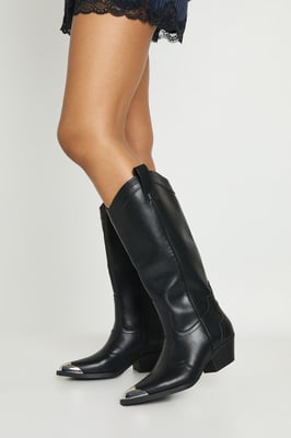 Metal Toecap Detail Western Cowboy Boots