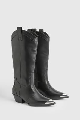 Metal Toecap Detail Western Cowboy Boots
