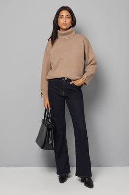 Roll Neck Button Cuff Jumper