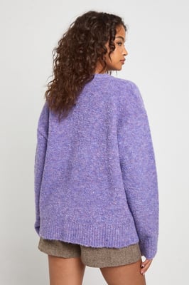Oversized Boucle Knitted Boyfriend Cardigan