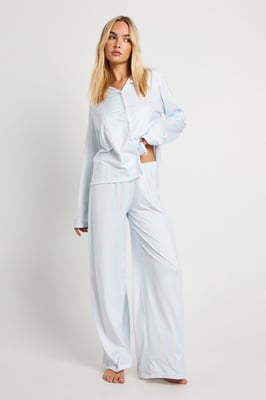 Stripe Long Sleeve Shirt & Trousers Pyjama Set