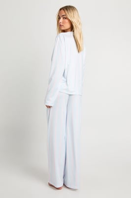 Stripe Long Sleeve Shirt & Trousers Pyjama Set