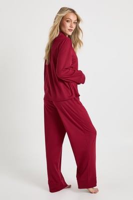 Petite Soft Touch Button Through Shirt and Trouser Pyjama Set