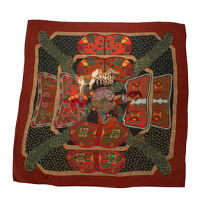 Hermes Art des Steppes kasjmiersjaal in rood