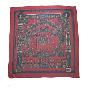 Hermes Astres et Soleils zijden sjaal in rood
