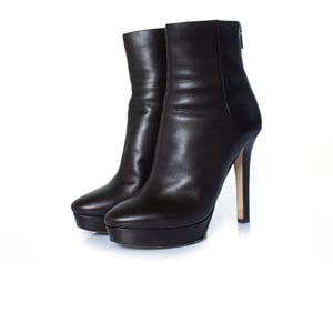Jimmy Choo dark brown leather platform boots