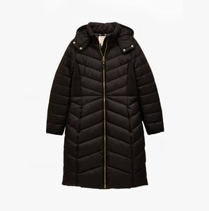 Joules Pembury Womens Showerproof Longline Padded Coat With Hood Black