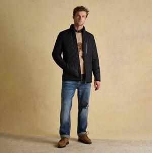Joules Maynard Mens Diamond Quilted Jacket Black