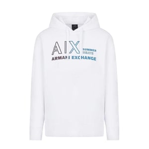 Armani Exchange Logo Hoodie för män (Vit)
