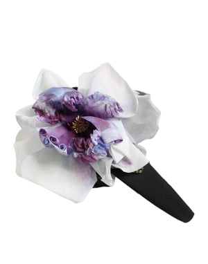 Svart Grön Silkesslips Lila Vit Blommig Appliké Accessoar Hårband