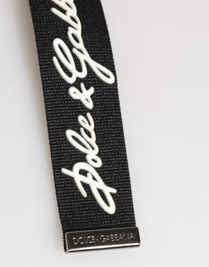Svart Vit Polyester DG Logotyp Silver Mäns Nyckelring Nyckelring
