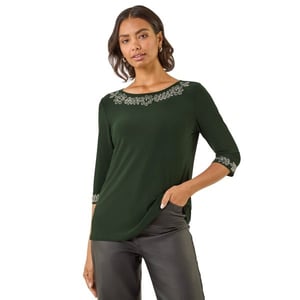 Embellished Stretch Tunic Top