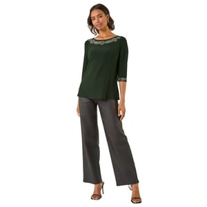 Embellished Stretch Tunic Top