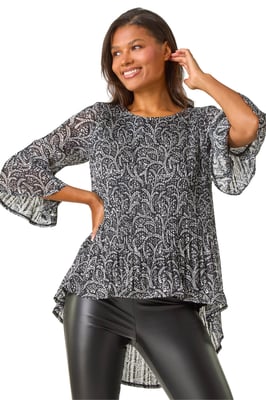 Floral Print Pleated Tunic