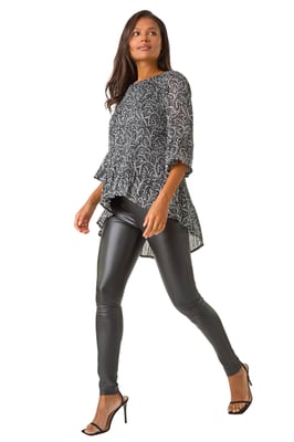 Floral Print Pleated Tunic