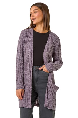 Popcorn Textured Longline Cardigan