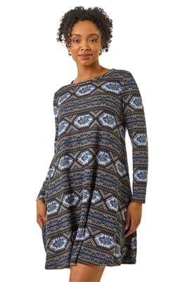 Petite Nordic A-Line Stretch Dress