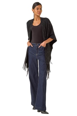 Diamond Hotfix Knit Poncho