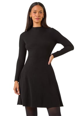 Ribbed Skater Jumper Dress