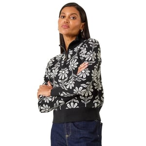 Floral Zip Front Jumper