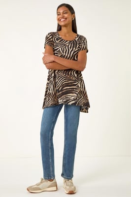 Zebra Print Hanky Hem Top