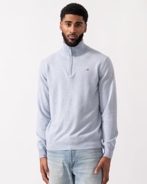 Half Zip Jumper in Light Blue