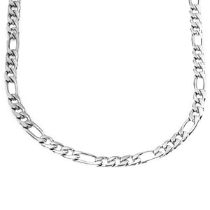 Men's Figaro 316 Steel Chain Necklace 20 Inch, 5mm